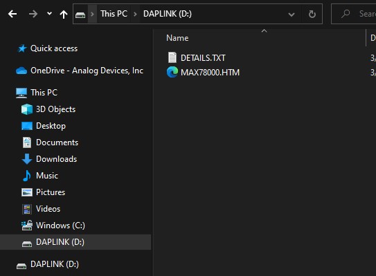 Opened DAPLINK Drive